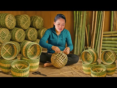 How to Make Simple Bamboo Baskets to Sell at the Market - Daily Life in the Forest | Trieu Mai Huong