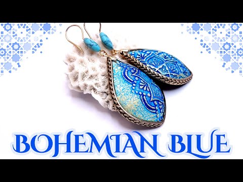 💙It's Amazing💙 From Clay to Jewelry: Crafting Gorgeous Bohemian Blue Earrings. Polymer clay tutorial