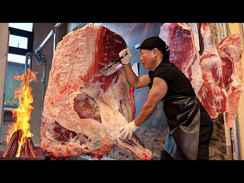 Unbelievable Beef Cutting Skills! The Ultimate Korean BBQ Master / Korean street food