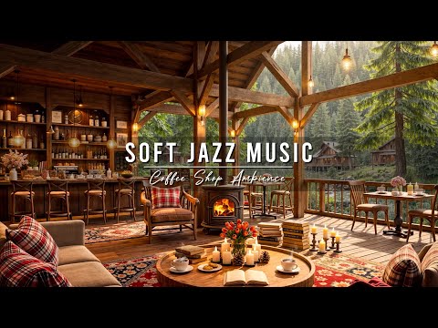 Cozy Coffee Shop Ambience 🌧 Soft Jazz Background Music with Rain Sounds for Relaxing, Work & Study