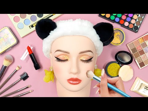 🎀 Harley Quinn Makeup ASMR on Mannequin 💄 No Talking, Satisfying & Relaxing