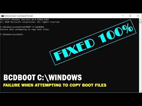 Failure When Attempting to Copy Boot Files Bcdboot Error Windows 11 & 10 GPT(UEFI) or MPR (BIOS)