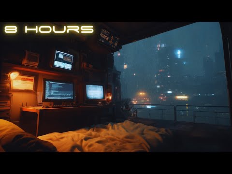 SAFE ZONE: Relaxing Blade Runner Hideout for Focus & Sleep ✦ Cozy Cyberpunk Balcony in the City