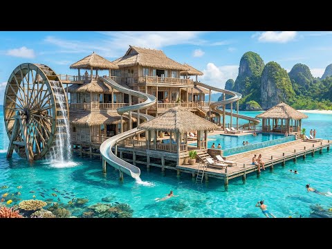 300 Days to Build a 5-Star Bamboo Hotel by the Sea Using Only Primitive Tools