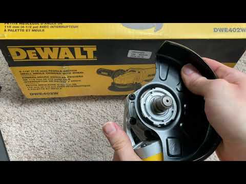 Attaching adjusting and removing guard for Dewalt Angle Grinder DWE402W
