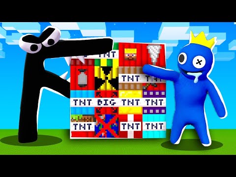 Minecraft: MORE TNT MOD (20 CRAZY TNTS) - DESTROYING ALPHABET LORE (F) AND RAINBOW FRIENDS (Blue)