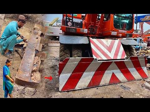 Old Doosan Excavator Blade Completely Broken – Expertly Rebuilt into Brand New