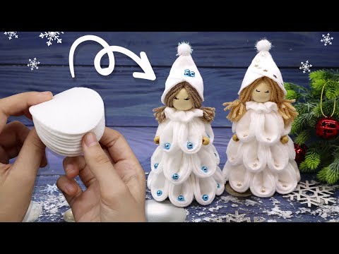 Christmas Doll 💕 Snow-white doll made of cotton pads