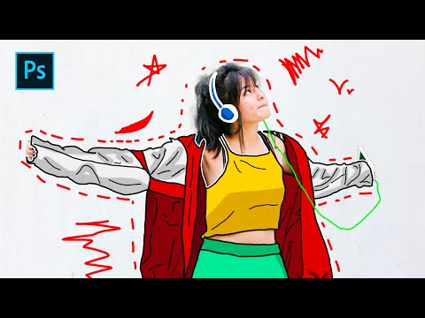 How to Create Vector Art without Pen Tool | Photoshop Tutorial | Cartoon Effect