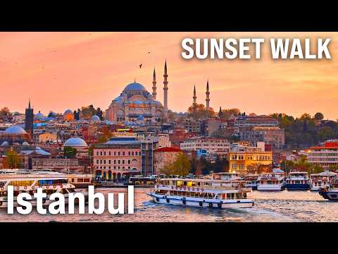 Istanbul Sunset Walking Tour 2025 | Evening Stroll of the Old City & Waterfront [4K HDR]