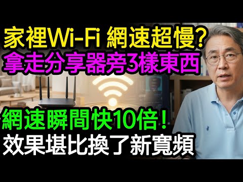 家裡Wi-Fi慢得像烏龜？這3樣東西千萬別放分享器旁邊！拿掉網速瞬間快10倍！#WiFi加速 #路由器擺放 #無線網路 #生活小妙招 #省錢 #網速優化
