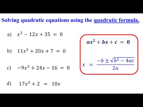 Quadratic Formula - Solving Quadratic Equations │Algebra