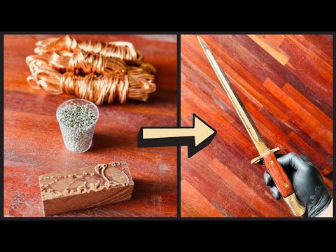 Casting WW1 Bronze Bayonet From Scrap Metal -  ASMR Metal Melting - BigStackD Trash To Treasure