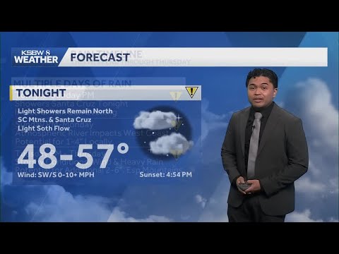 Wet pattern persists through Sunday night, stronger storms possible midweek