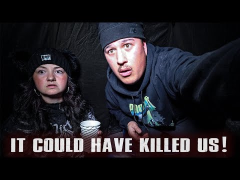(IT COULD HAVE KILLED US!) Our SCARIEST ENCOUNTER HOT TENT CAMPING WITH A CRYPTID In HAUNTED WOODS
