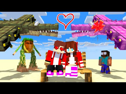 JJ and Mikey vs Minecraft Mobs : Bombardino Crocodilo LOVE Curse - Maizen Minecraft Animation