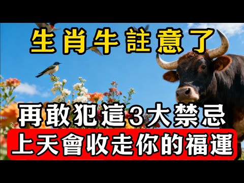 生肖牛註意了，再敢犯這3大禁忌，上天會收走你的福運，並非迷信！#福緣生肖館#屬相運勢#生肖#家運#手寫#生肖運勢的那些事#先知#風水變化#提升運勢