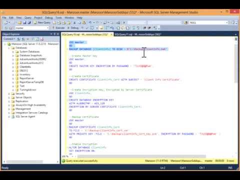 Encrypt Database with Transparent Data Encryption (TDE) in SQL Server 2012 [HD]