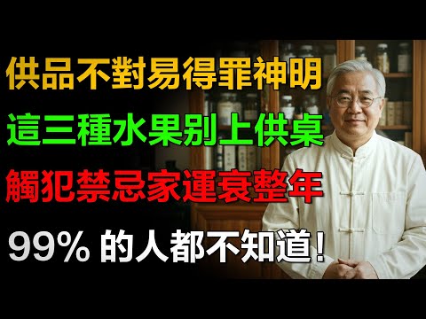 家裡供奉神明、祖先，這三種水果千萬別上桌！拜了不僅不保佑，還會讓家運衰退、子孫不孝！這是大不敬！