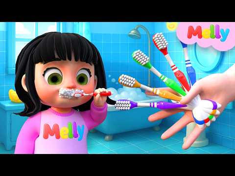 5 Finger Family Good Habits tooth brush routine Song | Melly Nursery Rhymes & Kids Songs