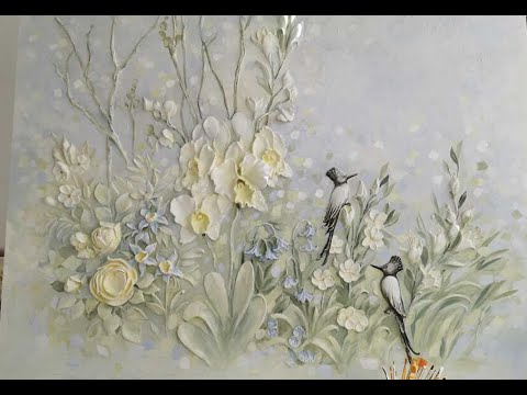 Орхидеи картина для интерьера. Скульптурная живопись.