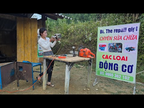 The talented 21-year-old girl renovated her shop.and repair of animal feed cutting machines