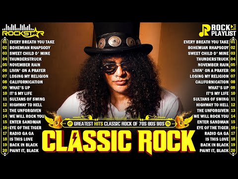 Guns N' Roses, ACDC, Bon Jovi, Metallica, Nirvana, Queen 🎶 Classic Rock Songs 70s 80s 90s Full Album
