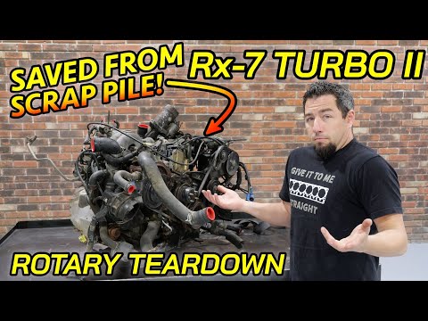 TURBO ROTARY! Flooded 1987 Mazda Rx-7 Turbo II Engine Teardown. A Big Unknown Lump