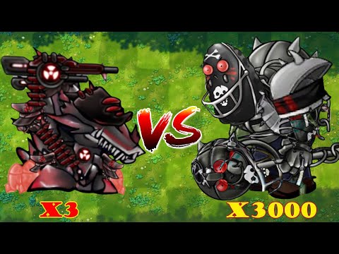 PVZ 1 Fusion 3.0 Challenge!! 3 Plants Fusion vs 3000 Alpha Black Football Tall-nut General