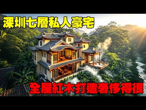 中國深圳豪宅｜七層樓房｜紅木家具｜茶香四溢丨鄉村中國的別墅【快意村夫】