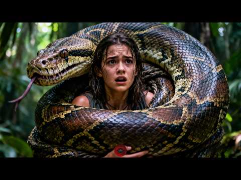 Girl ventures into primal forest, trapped by giant serpent.