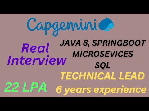 Capgemini Java Technical Lead |  6+ Years Interview Experience |  Spring Boot | Microservices | Sql