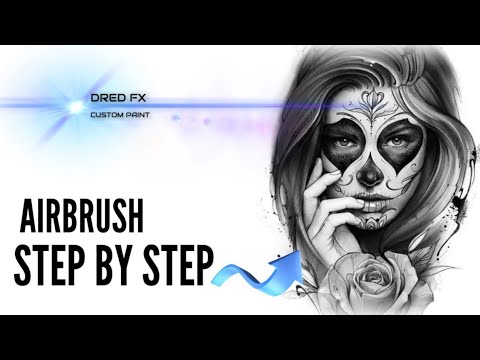 Airbrush step by step Sugar Skull part 1