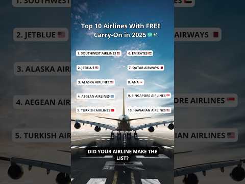 Top 10 Airlines With FREE Carry On in 2025