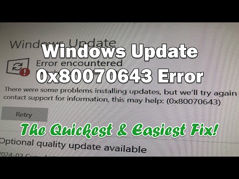 Windows Update 0x80070643 Error *DIY DIRTY FIX* In English