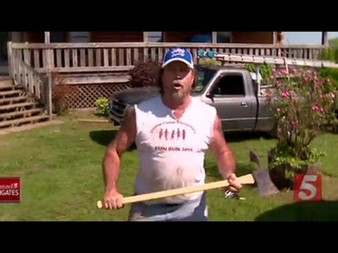 Squatter Comes At Nashville TV News Crew With Axe