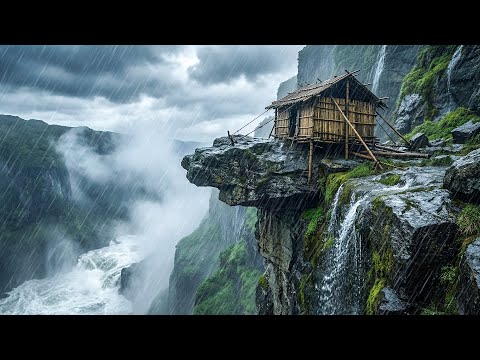 170 Days To Build Bamboo House With Grass Roof On a Dangerous Cliff Next To a Big River