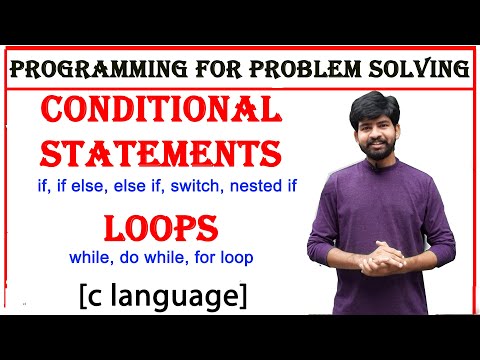 conditional statements and loops in c, if, if else, else if, switch, nested if, while, do while, for