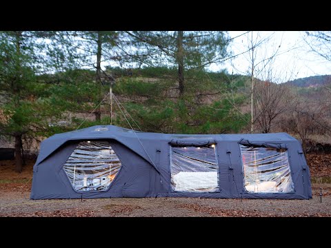 Building a weekend cottage with a 3-room, 130kg giant tent