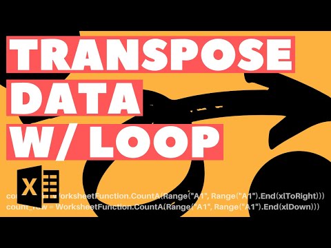 Excel VBA Macro: Transpose Rows to Columns (From One Sheet to Another)