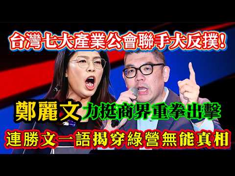 台灣七大產業公會聯手大反撲，鄭麗文力挺商界重拳出擊，連勝文一語揭穿綠營無能真相！#鄭麗文