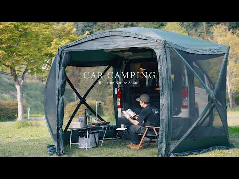 Solo camping | Soothing hilltop view and campfire warmth | Relaxation | ASMR