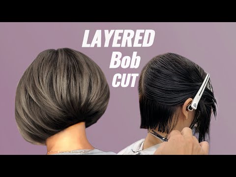How to Cut Perfect Layered Bob | Textured Layered Bob Haircut Tutorial (Step-by-Step) | Hair Cut