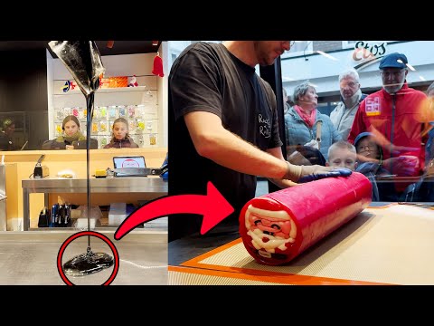 We Made Santa Claus In Front of A Live Audience (Candy Making is Awesome)