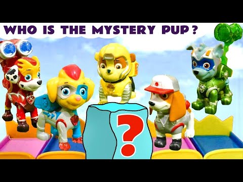 5 Jumping Paw Patrol pups trying to guess who the Mystery Pup is