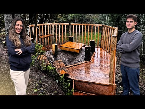 We Finished Our Wooden Construction on Top of a Rock!