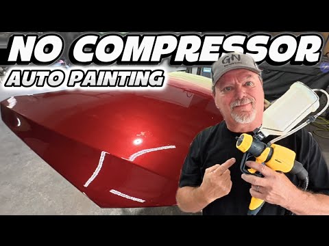NO COMPRESSOR, NO PROBLEM! Painting a hood and fender.