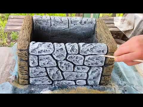 DIY cement flowerpot for garden decorations