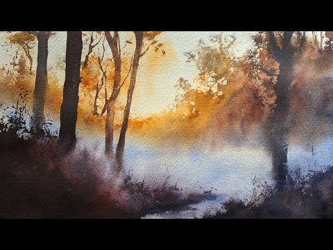 How to paint a misty woodland in watercolours
