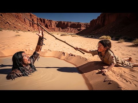 GUERRERO APACHE ESTABA AHOGÁNDOSE EN ARENAS MOVEDIZAS... pero la Niña Huérfana Corrió a Salvarlo